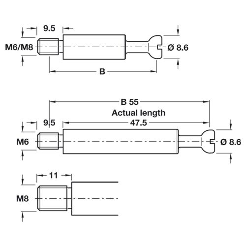 Болт MAXIFIX, M6,  B=35мм, сталь оцинк.