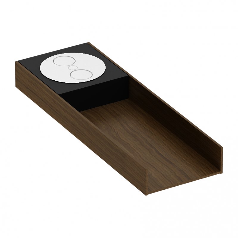 Електричний короб 472х150мм, з двома розетками, дуб Spessart+чорний Електричний короб 472х150мм, з двома розетками, дуб Spessart+чорний