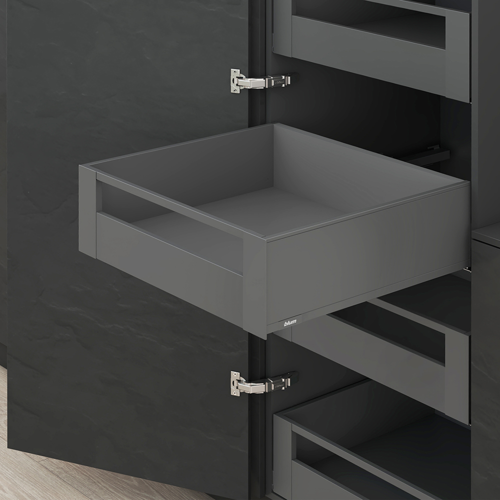 LEGRABOX pure, 400 мм, 40 кг, C, передня панель із релінгом, TIP-ON, OG-M (оріон сірий) LEGRABOX pure, 400 мм, 40 кг, C, передня панель із релінгом, TIP-ON, OG-M (оріон сірий)