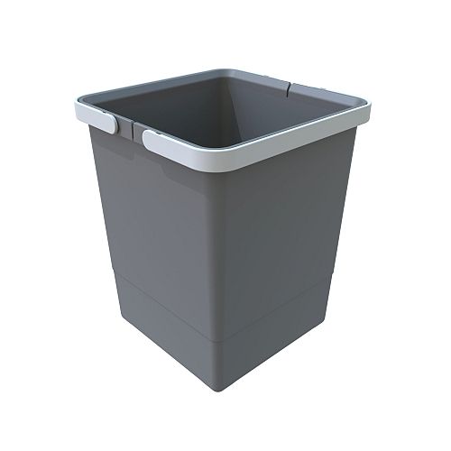 Ведро для мусора COVER BOX c ручками 10л (225х225х280мм), антрацит (пластик)/серые