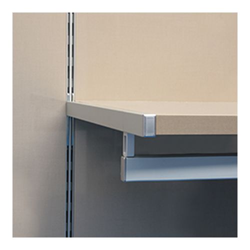 Полицетримач (з кріпл. для труби) серії 22 L=330мм (для подвійної стійки), центр., алюміній  Полицетримач (з кріпл. для труби) серії 22 L=330мм (для подвійної стійки), центр., алюміній