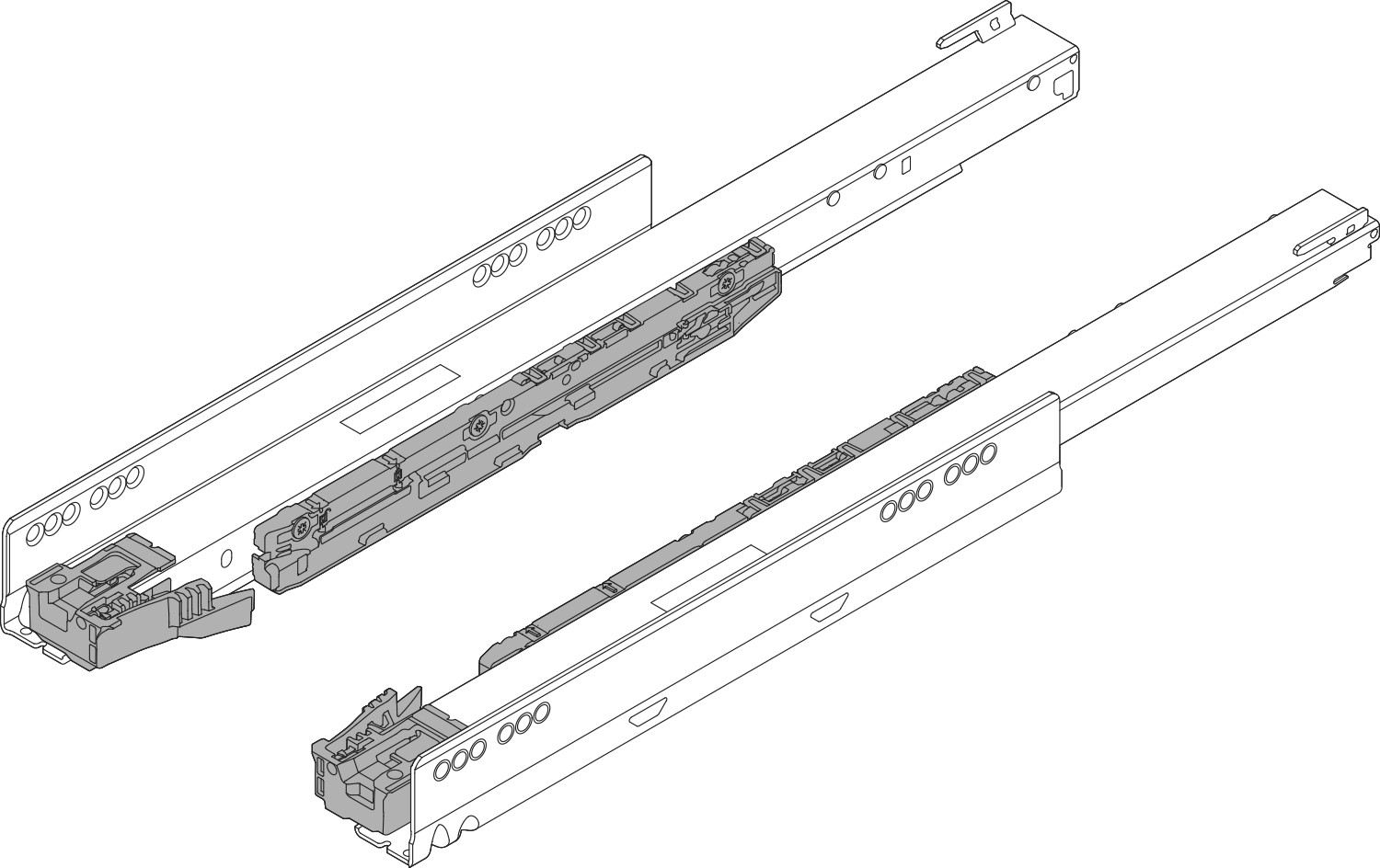 Направляюча LEGRABOX з Blumotion S, 40кг, L=500мм, ліва+права Направляюча LEGRABOX з Blumotion S, 40кг, L=500мм, ліва+права