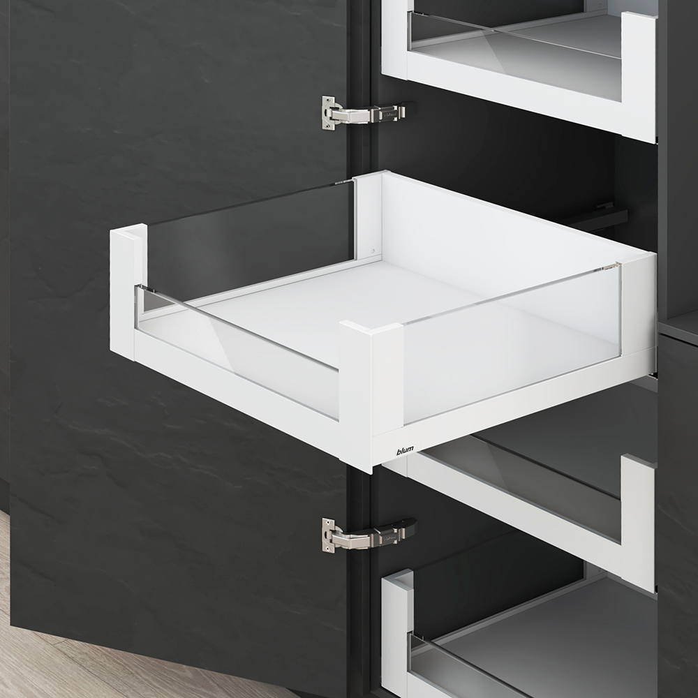 LEGRABOX free, 270 мм, 40 кг, C, передня панель із вставкою, TIP-ON BLUMOTION, SW-M (білий шовк) LEGRABOX free, 270 мм, 40 кг, C, передня панель із вставкою, TIP-ON BLUMOTION, SW-M (білий шовк)