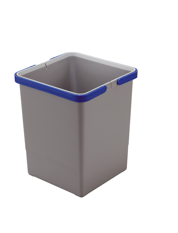 Ведро для мусора COVER BOX c ручками 10л (225х225х280мм) серый (пластик)/зеленые