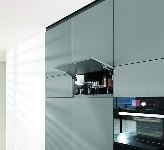AVENTOS HK-S, механізм CC, висота корпусу 186-600 мм, TIP-ON, світло-сірий, дер. фасад AVENTOS HK-S, механізм CC, висота корпусу 186-600 мм, TIP-ON, світло-сірий, дер. фасад