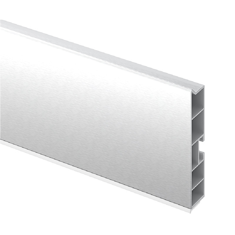 Цоколь ПВХ H=60мм, 4м, алюміній глянець Цоколь ПВХ H=60мм, 4м, алюміній глянець