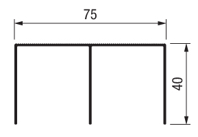 Направляющая верхняя 75мм CAA75, 2, 3, 5м, дуб (шпон.)