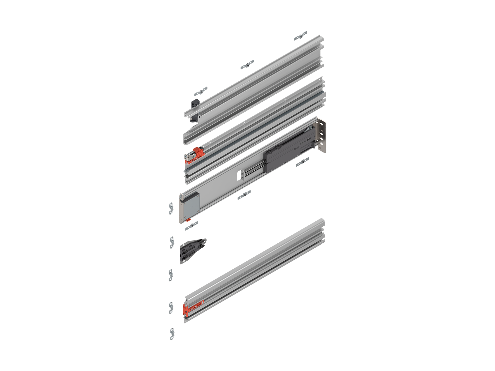 Подвійні двері, напрямна (Комплект), НД=750 мм, правий, E6/Ev1, природний Подвійні двері, напрямна (Комплект), НД=750 мм, правий, E6/Ev1, природний