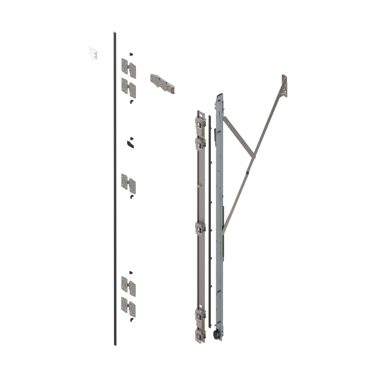 Подвійні двері, опора для шарнірів (Комплект), з TIP-ON для висота ніші 2557–2706 мм, правий, оцинкована Подвійні двері, опора для шарнірів (Комплект), з TIP-ON для висота ніші 2557–2706 мм, правий, оцинкована