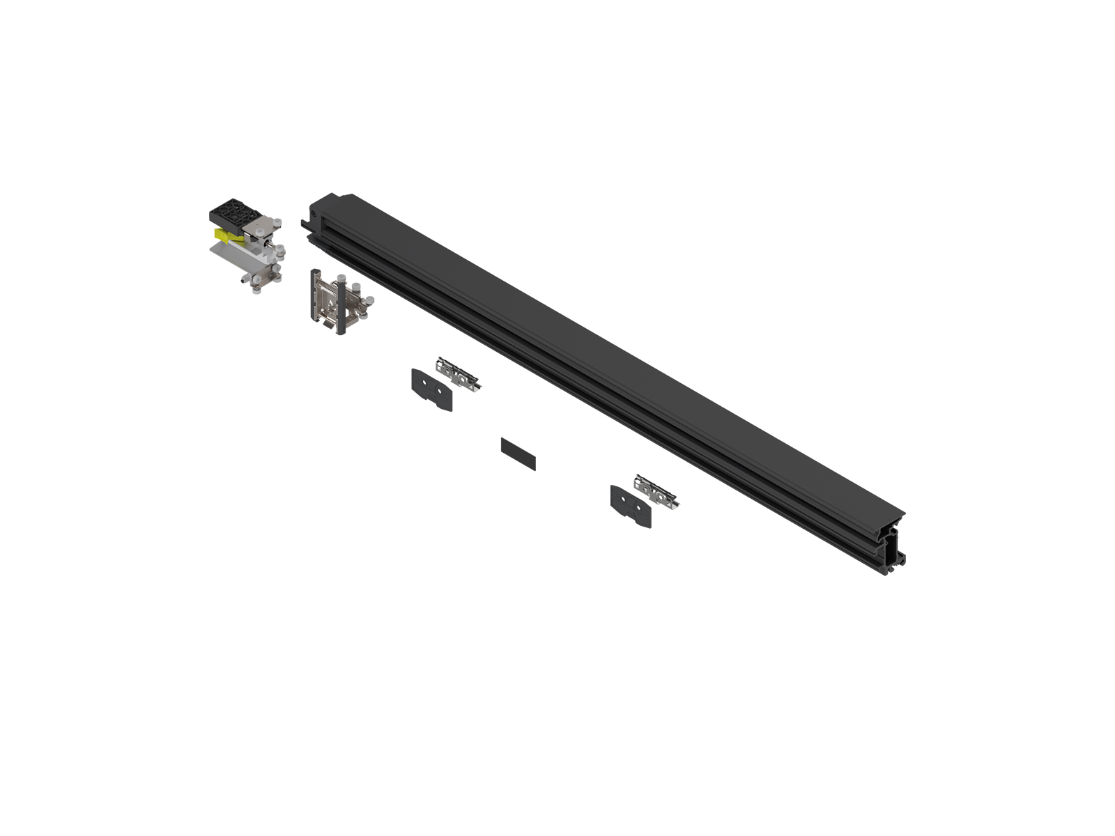 Подвійні двері, напрямний профіль (Комплект), для внутрішня ширина конструкції: 1350 мм, ліво, чорний Подвійні двері, напрямний профіль (Комплект), для внутрішня ширина конструкції: 1350 мм, ліво, чорний