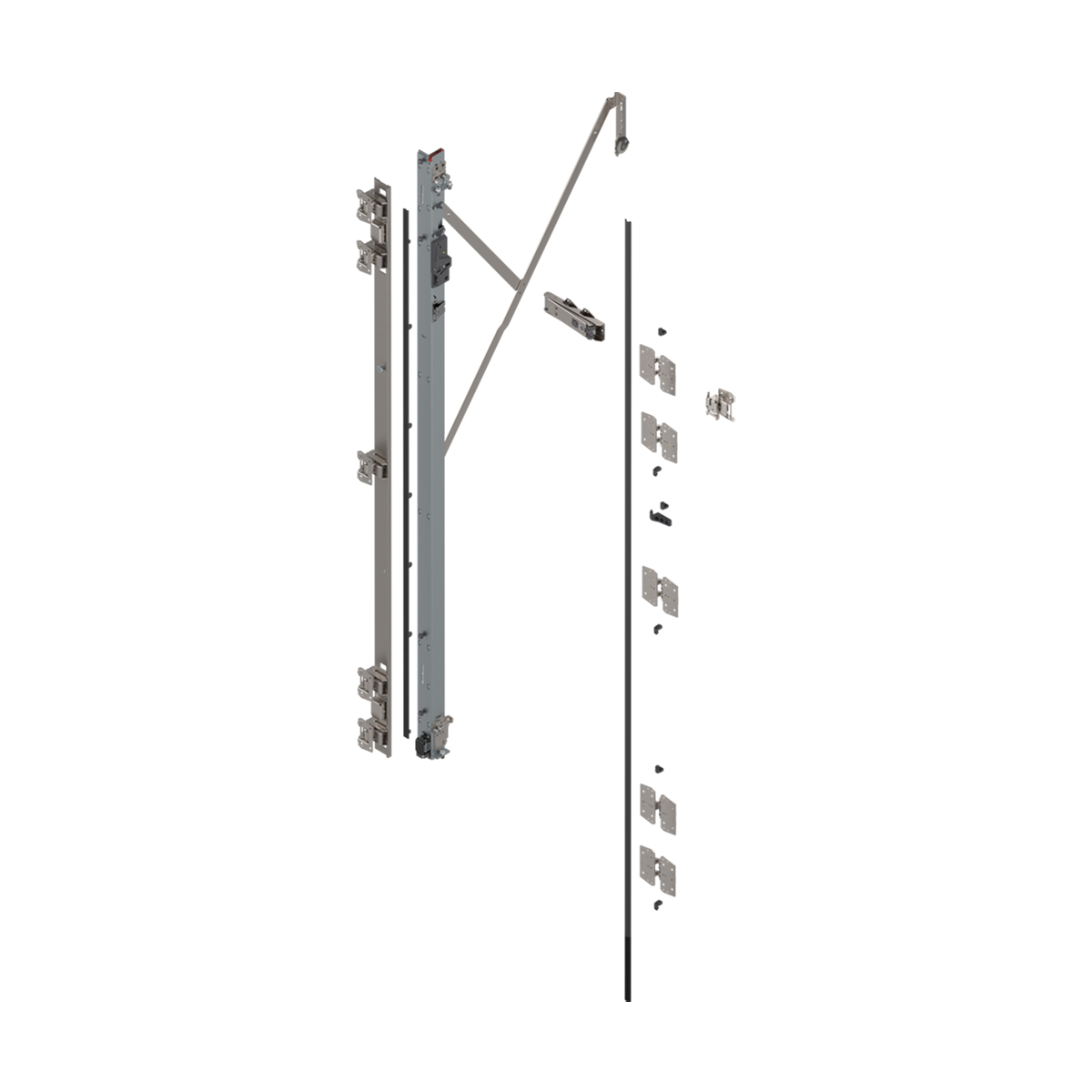 Подвійні двері, опора для шарнірів (Комплект), з TIP-ON для висота ніші 2707–2856 мм, ліво, оцинкована Подвійні двері, опора для шарнірів (Комплект), з TIP-ON для висота ніші 2707–2856 мм, ліво, оцинкована