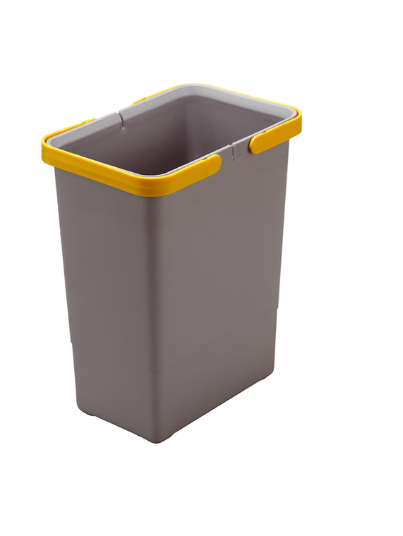 Ведро для мусора COVER BOX c ручками 6л (225х150х280мм) серый (пластик)/синие