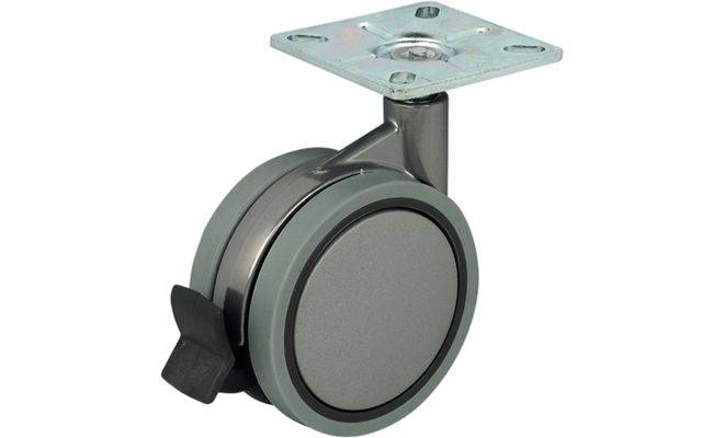 Ролик поворотн. d=75мм со стопором, 50кг                                                             Ролик поворотн. d=75мм со стопором, 50кг