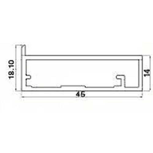 Профіль рам. без обхвату (Natur) 45х18, L=5000мм, алюміній (оповитий захисною плівкою)     Профіль рам. без обхвату (Natur) 45х18, L=5000мм, алюміній (оповитий захисною плівкою)