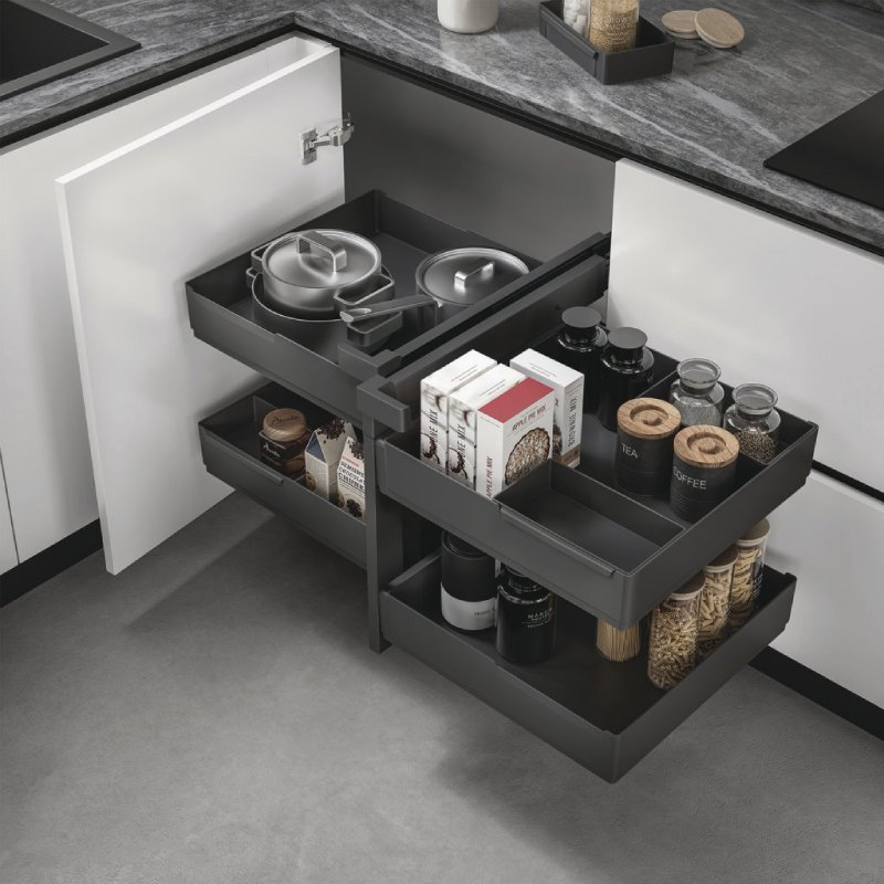 Кутовий механізм 600 Sous-Chef (мод.CO60) універсальний, W=935мм, метал, сірий оріон Кутовий механізм 600 Sous-Chef (мод.CO60) універсальний, W=935мм, метал, сірий оріон