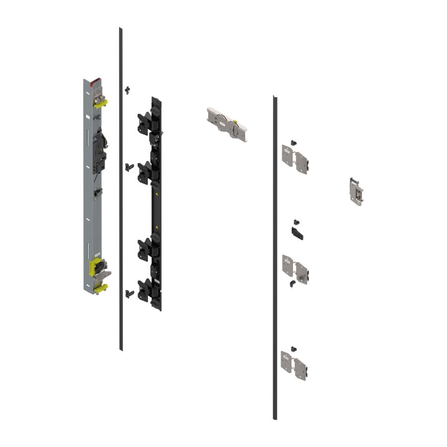 Подвійні двері, опора для шарнірів (Комплект), для висота ніші 1142–1356 мм, ліво, оцинкована Подвійні двері, опора для шарнірів (Комплект), для висота ніші 1142–1356 мм, ліво, оцинкована