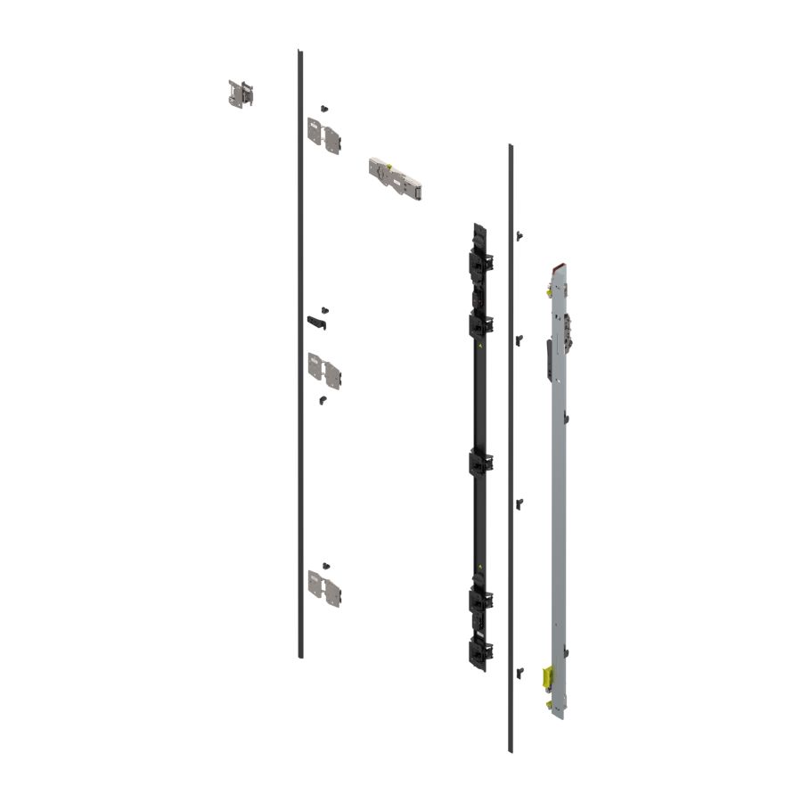 Подвійні двері, опора для шарнірів (Комплект), для висота ніші 1807–1956 мм, правий, оцинкована Подвійні двері, опора для шарнірів (Комплект), для висота ніші 1807–1956 мм, правий, оцинкована