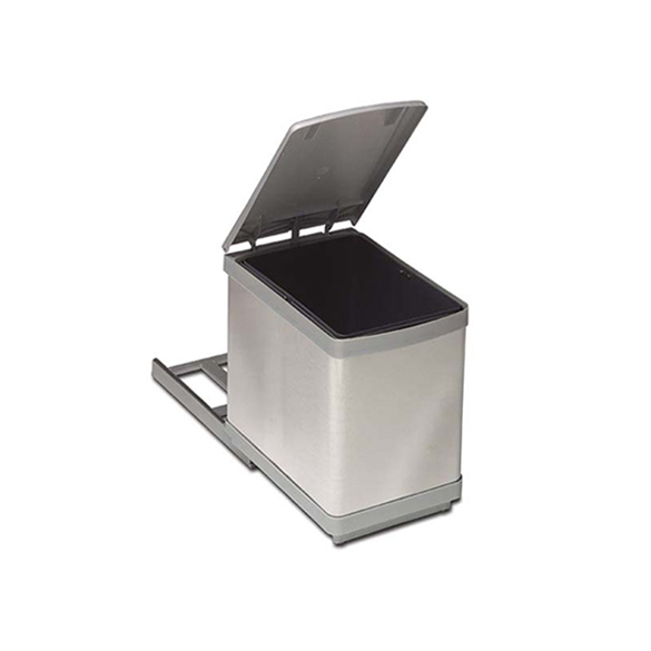 Відро 300 (мод.281) з кришка автоматик, 16л, 230х380х360мм, нерж., сірий Відро 300 (мод.281) з кришка автоматик, 16л, 230х380х360мм, нерж., сірий