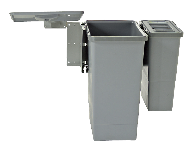 Ведро для мусора SWING поворотное с автомат. открыванием (420х330х450мм),1х24л+1х6л(1фильтр), пласт.