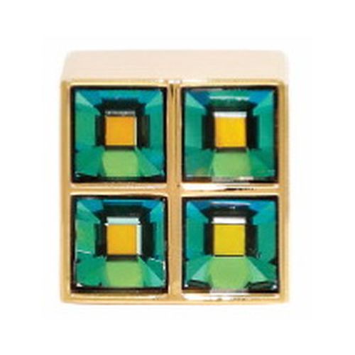 Ручка латунь пол./кристал смарагд L=25мм, м/о 16мм  Ручка латунь пол./кристал смарагд L=25мм, м/о 16мм