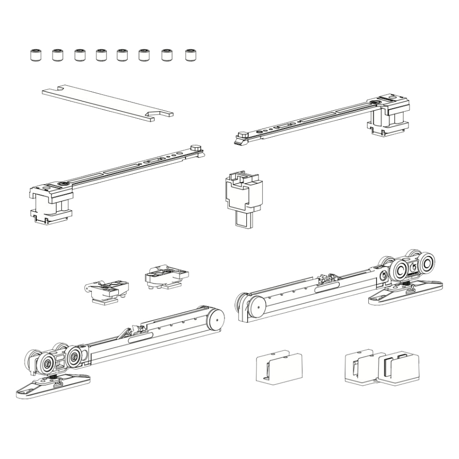 К-т механизмов Vetro 40 с 2мя доводчиками Fl(стекло 8/10/12мм) дверь мин.660мм, 80кг (1686/1686/V40) К-т механизмов Vetro 40 с 2мя доводчиками Fl(стекло 8/10/12мм) дверь мин.660мм, 80кг (1686/1686/V40)