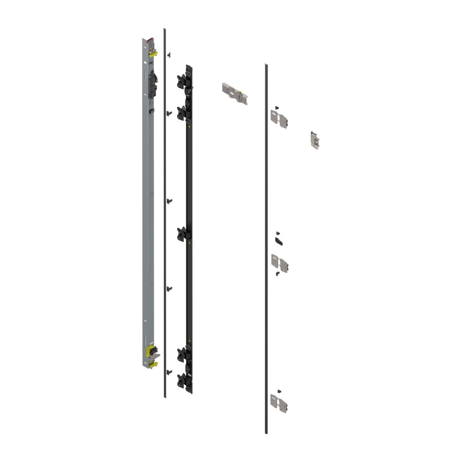 Подвійні двері, опора для шарнірів (Комплект), для висота ніші 2707–2856 мм, ліво, оцинкована Подвійні двері, опора для шарнірів (Комплект), для висота ніші 2707–2856 мм, ліво, оцинкована