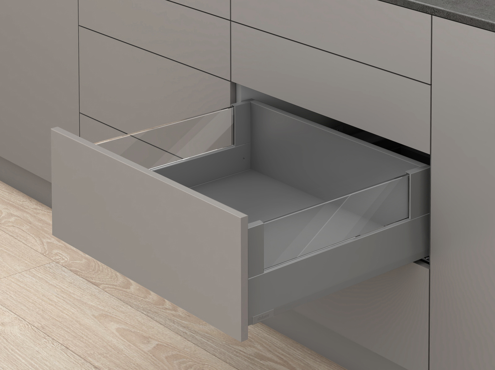 MERIVOBOX, 450 мм, 70 кг, E, з BOXCOVER, TIP-ON BLUMOTION, OG-M (оріон сірий) MERIVOBOX, 450 мм, 70 кг, E, з BOXCOVER, TIP-ON BLUMOTION, OG-M (оріон сірий)