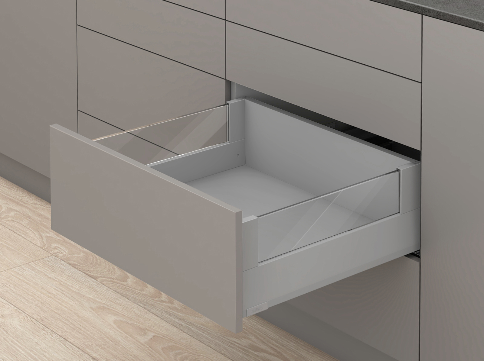 MERIVOBOX, 600 мм, 40 кг, E, з BOXCOVER, TIP-ON BLUMOTION, IG-M (індіум сірий) MERIVOBOX, 600 мм, 40 кг, E, з BOXCOVER, TIP-ON BLUMOTION, IG-M (індіум сірий)