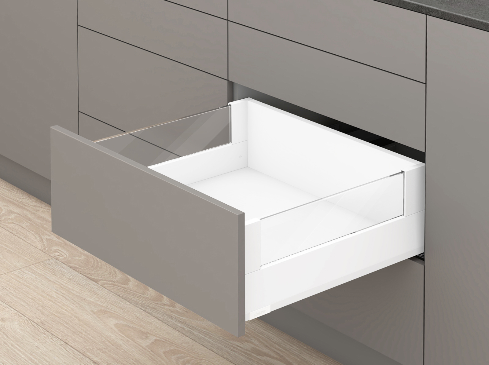 MERIVOBOX, 600 мм, 40 кг, E, з BOXCOVER, TIP-ON BLUMOTION, SW-M (білий шовк) MERIVOBOX, 600 мм, 40 кг, E, з BOXCOVER, TIP-ON BLUMOTION, SW-M (білий шовк)