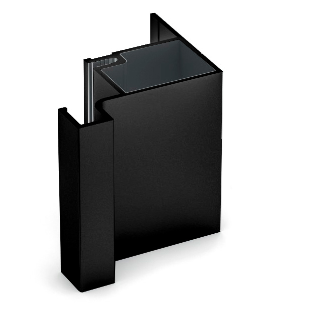 Профіль-ручка Gola 4350мм, вертикальна одностороння, чорний браш (алюм.) Профіль-ручка Gola 4350мм, вертикальна одностороння, чорний браш (алюм.)