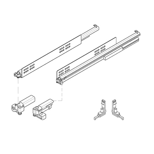 Комплект направляючих і кріплень на глибину 470мм Комплект направляючих і кріплень на глибину 470мм