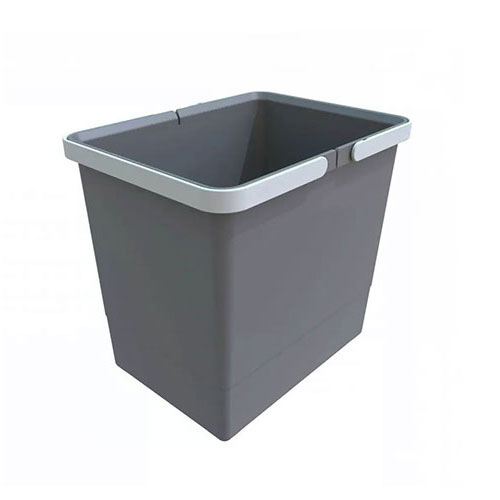 Ведро для мусора COVER BOX c ручками 15л (300х225х280мм), антрацит (пластик)/серые