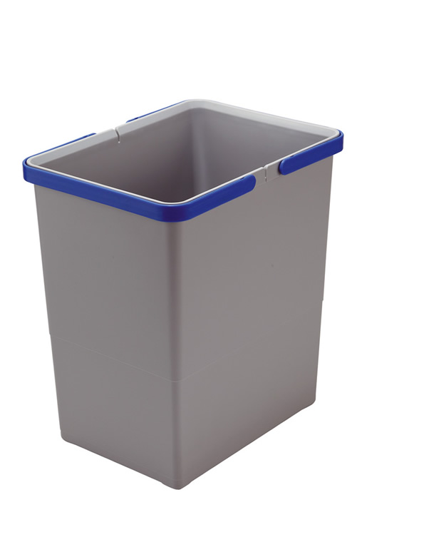 Ведро для мусора COVER BOX c ручками 18л (300х225х340мм) серый (пластик)/серые