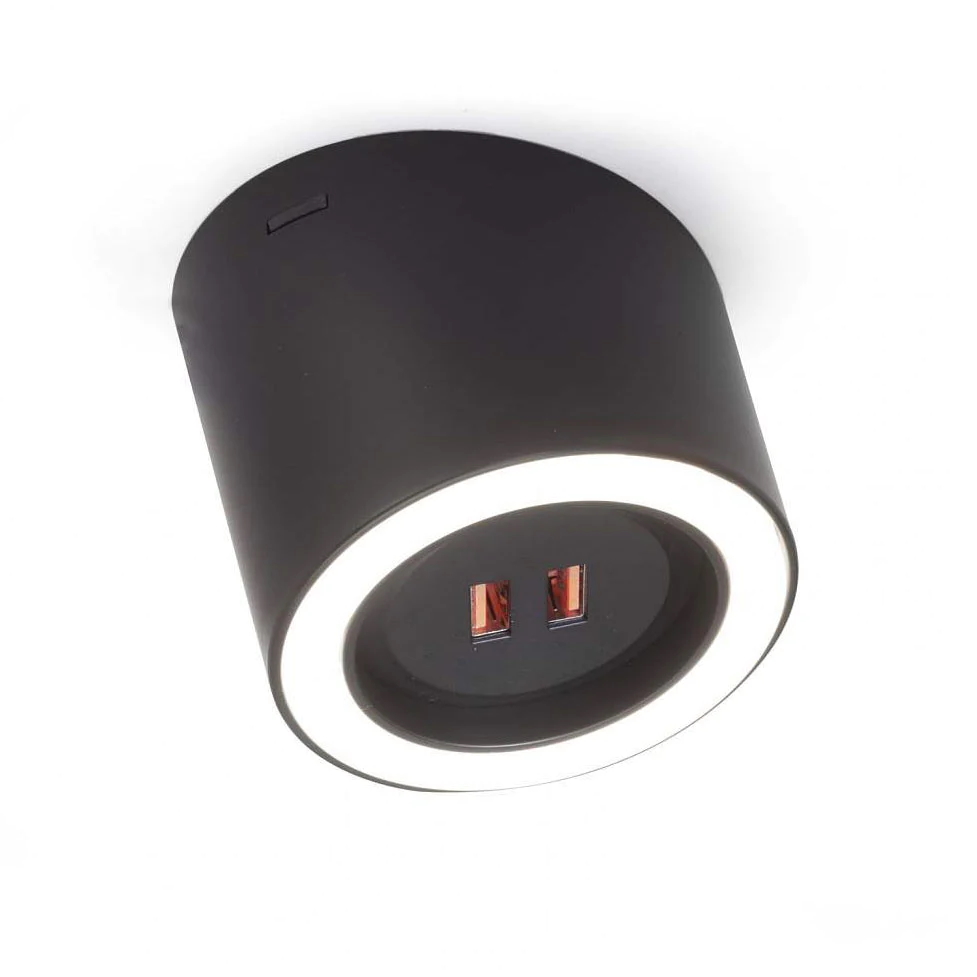LED-cветильник UNIKA USB 4,5W 24V NW F19, с розеткой USB, черный (натур. свет)