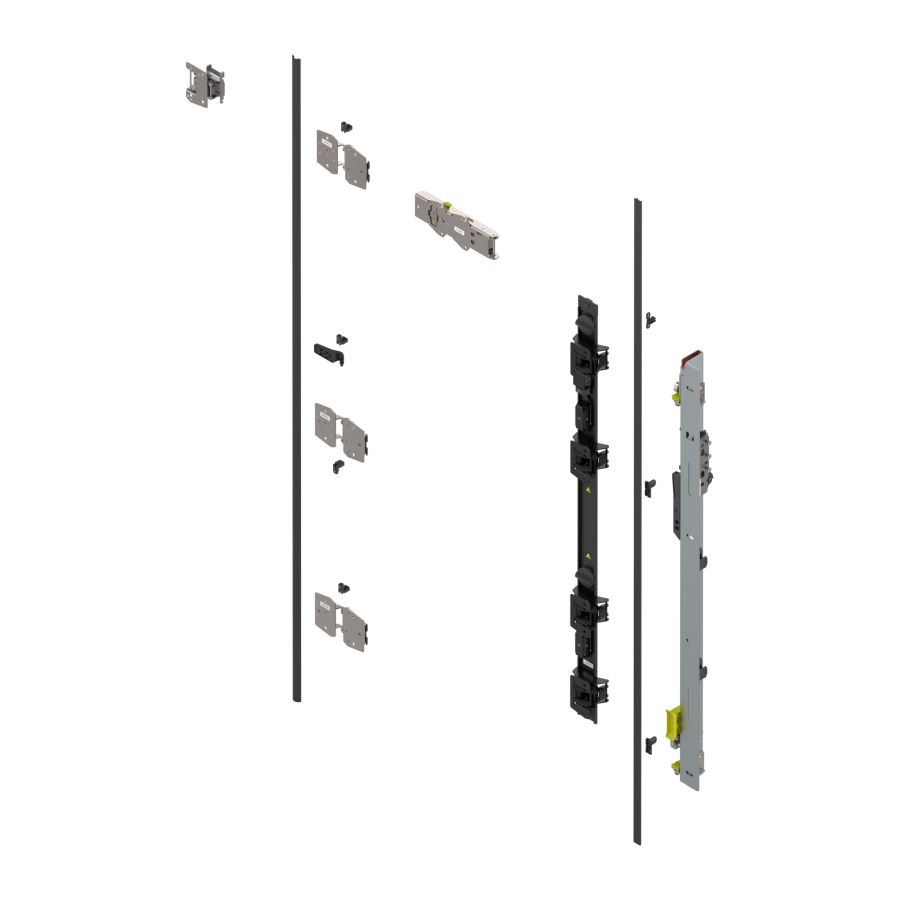 Подвійні двері, опора для шарнірів (Комплект), для висота ніші 1142–1356 мм, правий, оцинкована Подвійні двері, опора для шарнірів (Комплект), для висота ніші 1142–1356 мм, правий, оцинкована