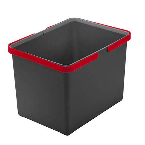 Відро для сміття COVER BOX з ручками 12л (300х225х222мм), антрацит (пластик)/червоні