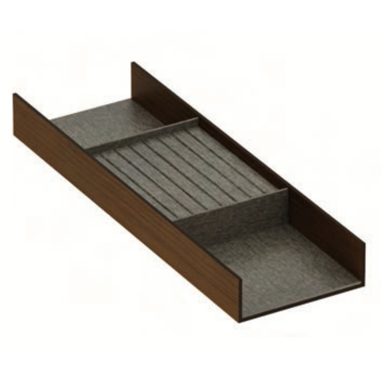 Органайзер для ювелірних прикрас 150х472х50мм, Горіх Canaletto + Екошкіра Графіт Strio Органайзер для ювелірних прикрас 150х472х50мм, Горіх Canaletto + Екошкіра Графіт Strio