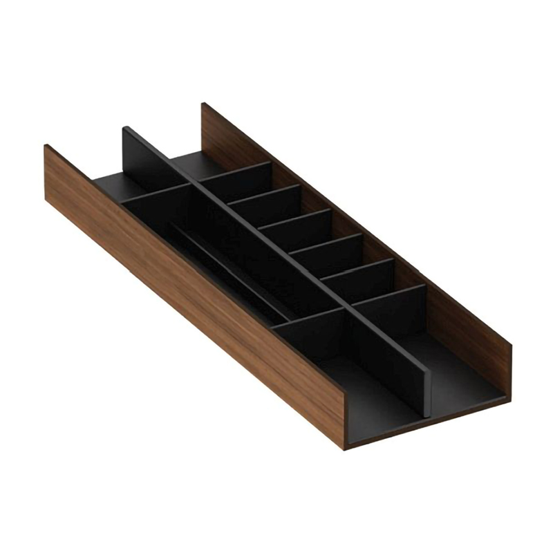 Органайзер для косметики 150х472х50мм, Горіх Canaletto + Екошкіра антрацит Органайзер для косметики 150х472х50мм, Горіх Canaletto + Екошкіра антрацит