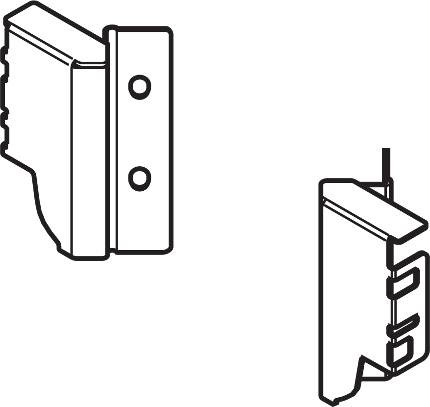 Тримач для кутової шафи, висота М, задній, лівий+правий, терра-чорний