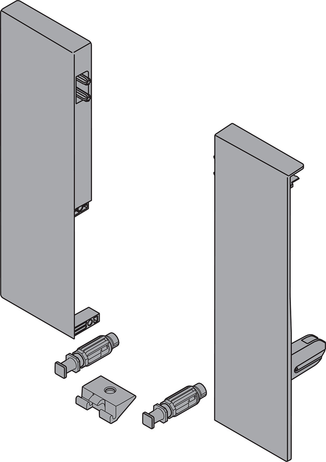 К-кт кріплення передньої панелі ANTARO D, ліве+праве, світло-сірий