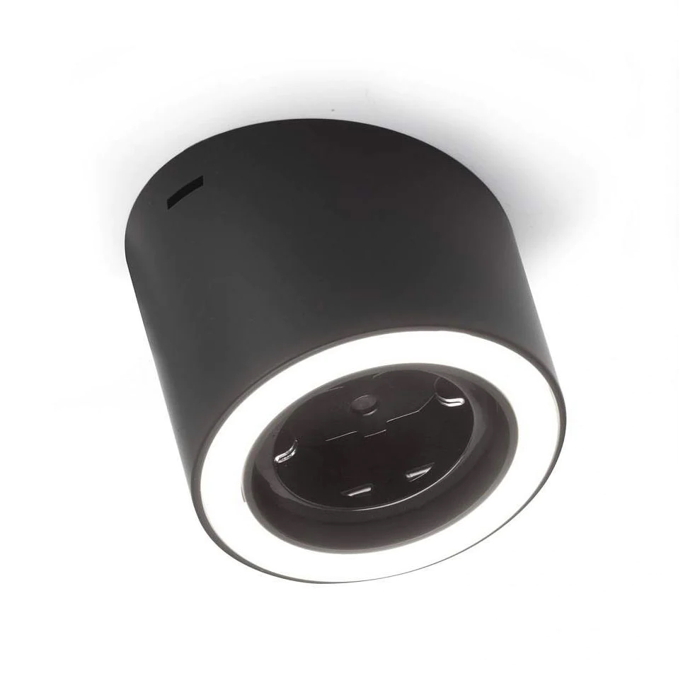 LED-cвітильник UNIKA SCK 4,5W 24V NW F46, з розеткою Schuko, чорний (натур. світло)
