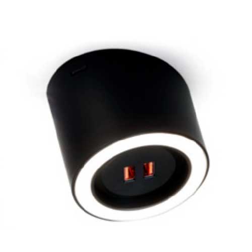LED-cветильник UNIKA USB 4,5W 24V SWW F46, с розеткой USB, черный (теплый свет)