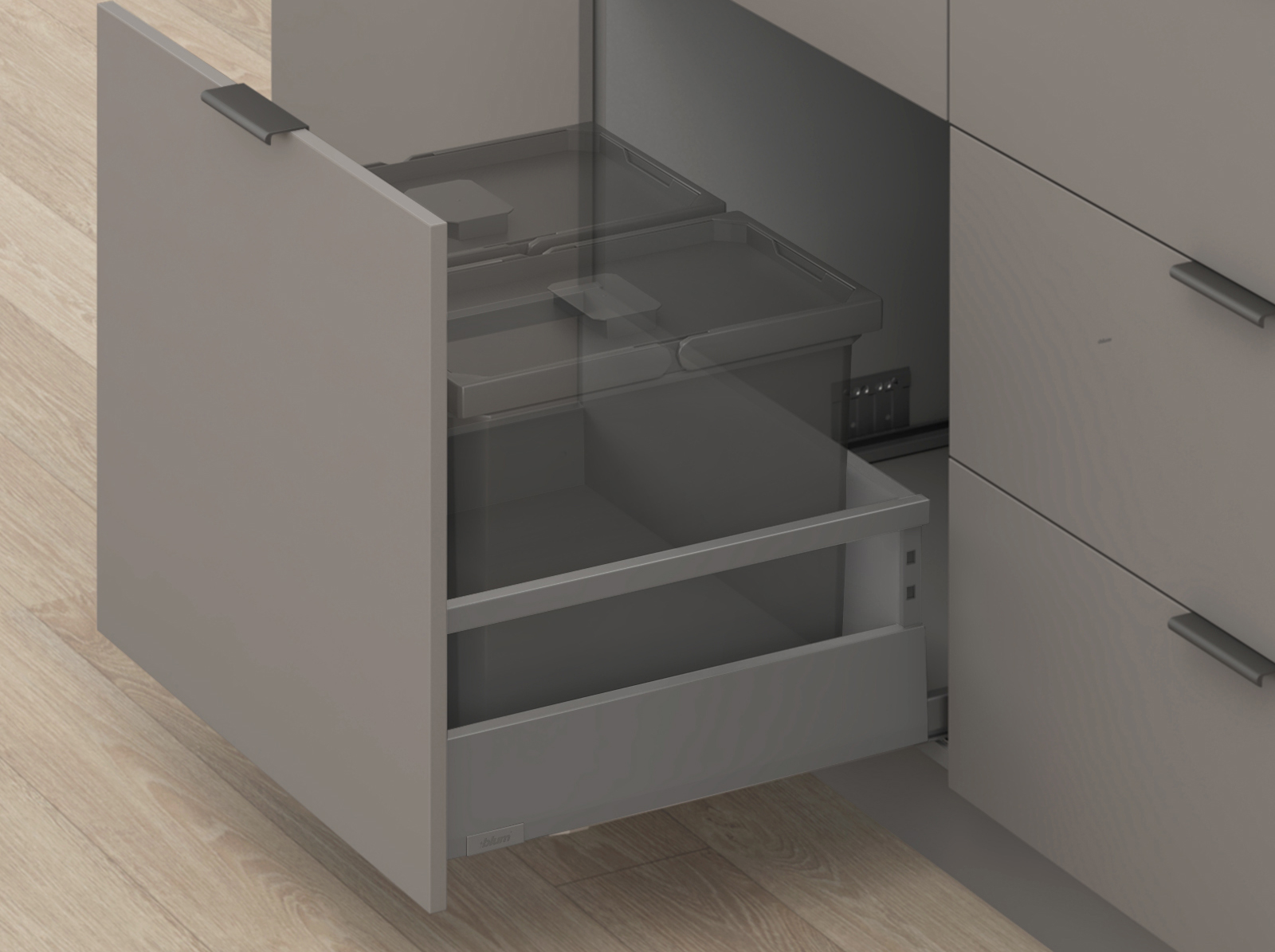 MERIVOBOX, 600 мм, 70 кг, E, з релінгами, BLUMOTION, OG-M (оріон сірий) MERIVOBOX, 600 мм, 70 кг, E, з релінгами, BLUMOTION, OG-M (оріон сірий)