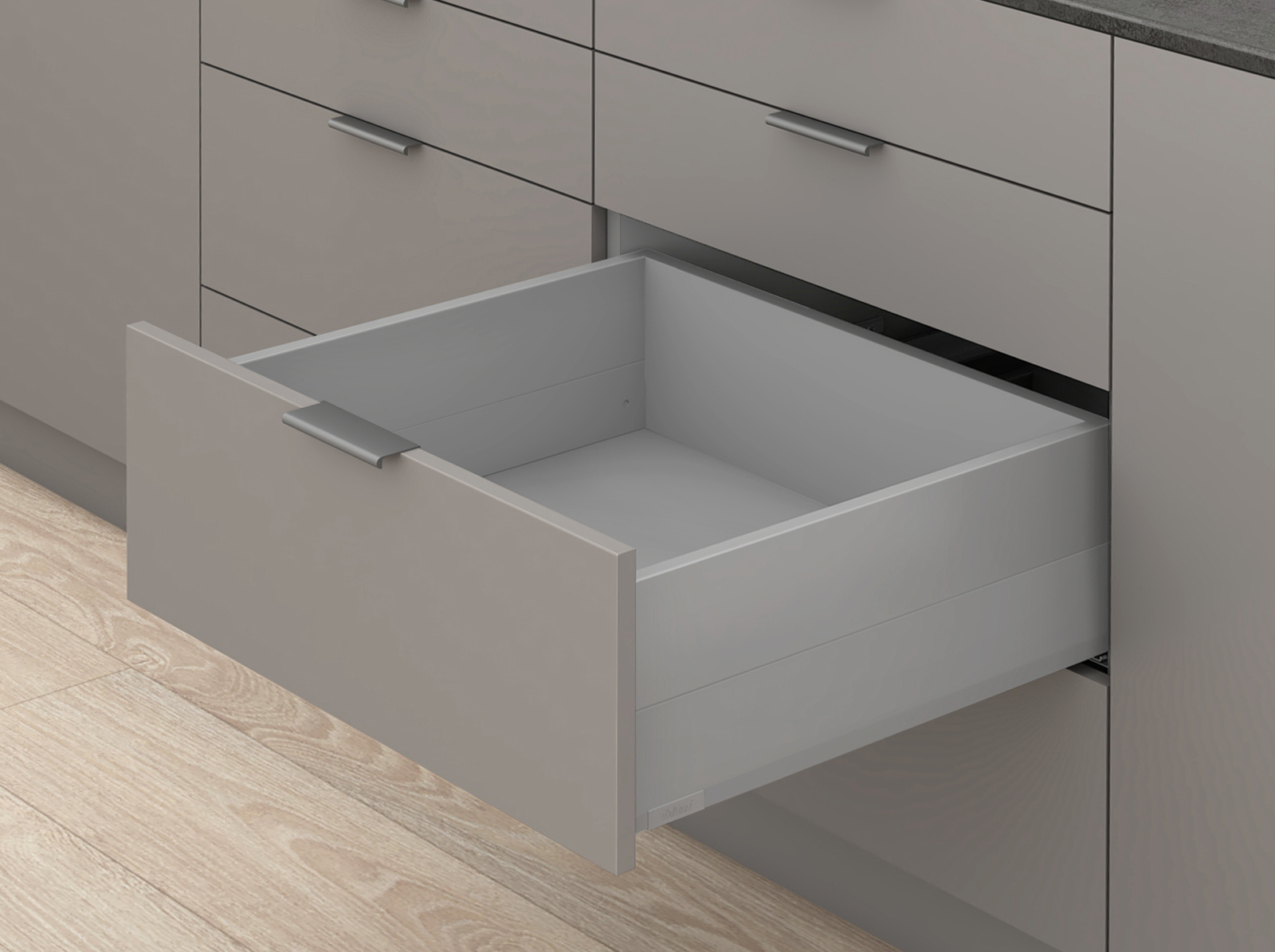 MERIVOBOX, 600 мм, 40 кг, E, з BOXCAP, BLUMOTION, IG-M (індіум сірий) MERIVOBOX, 600 мм, 40 кг, E, з BOXCAP, BLUMOTION, IG-M (індіум сірий)