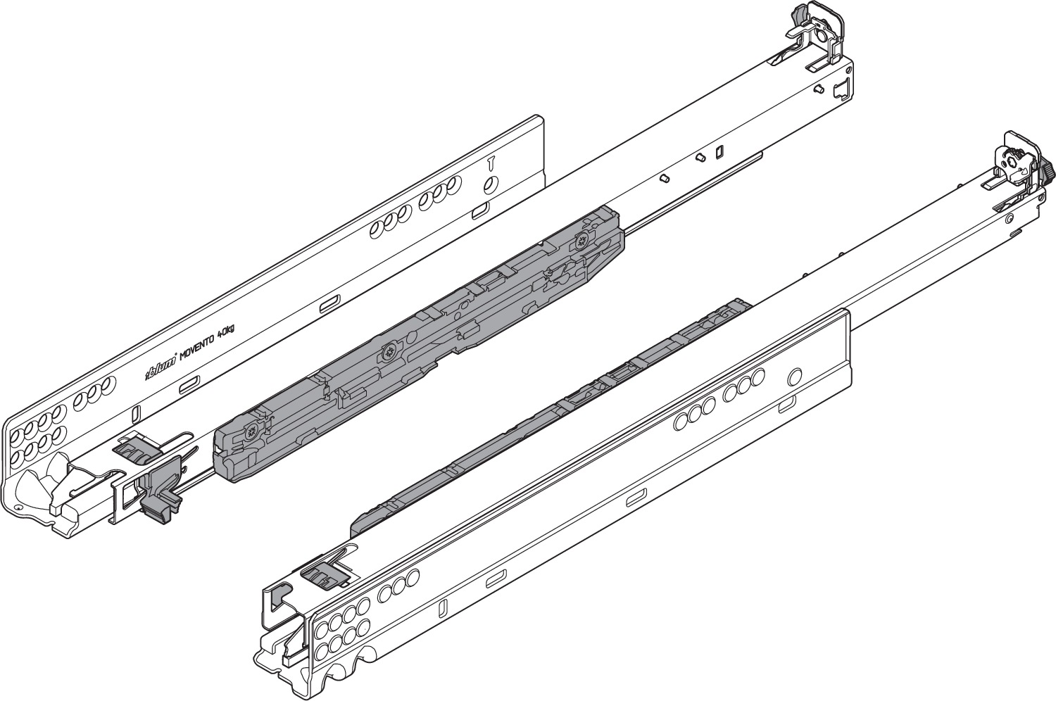 Направл. MOVENTO повн. висуву L=450мм, з Blumotion S    Направл. MOVENTO повн. висуву L=450мм, з Blumotion S