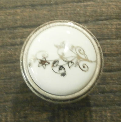 Ручка-кнопка ст.срібло з порцеляною d35х27мм