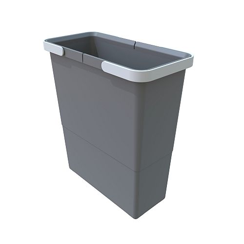 Ведро для мусора COVER BOX c ручками 12л (225х225х340мм) антрацит ( (пластик)/серые