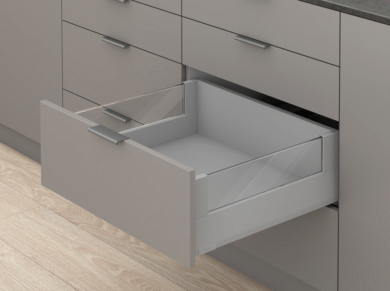 MERIVOBOX, 600 мм, 40 кг, E, з BOXCOVER, BLUMOTION, IG-M (індіум сірий) MERIVOBOX, 600 мм, 40 кг, E, з BOXCOVER, BLUMOTION, IG-M (індіум сірий)