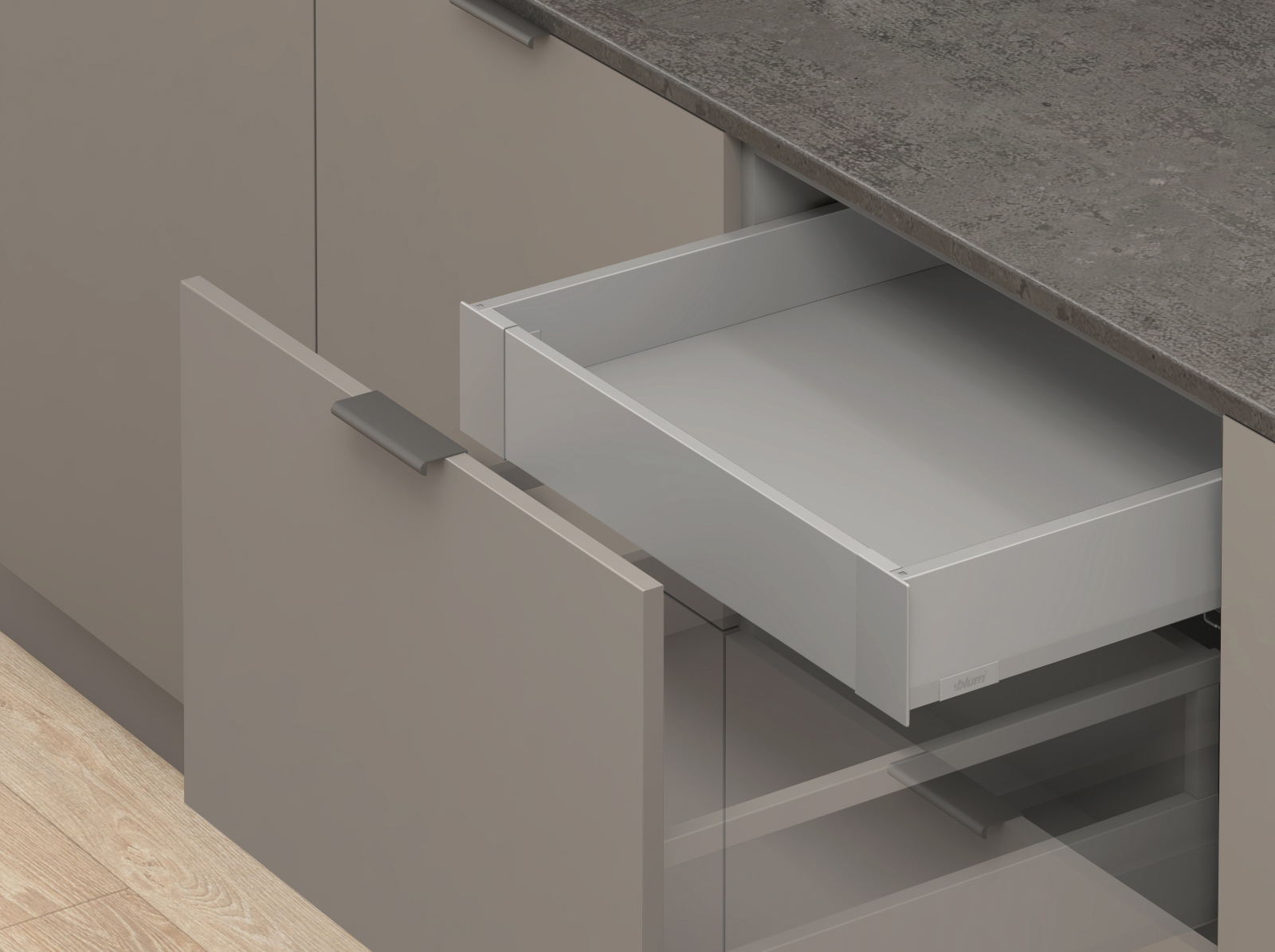 MERIVOBOX, 450 мм, 70 кг, M, BLUMOTION, IG-M (індіум сірий) MERIVOBOX, 450 мм, 70 кг, M, BLUMOTION, IG-M (індіум сірий)