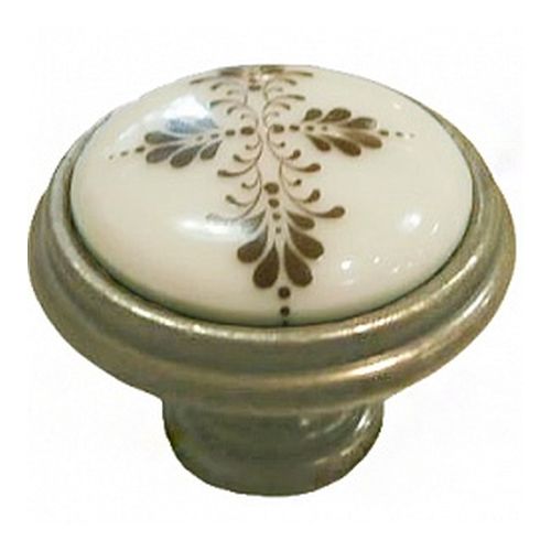 Ручка-кнопка ст. бронза з порцеляною d30х24мм Ручка-кнопка ст. бронза з порцеляною d30х24мм